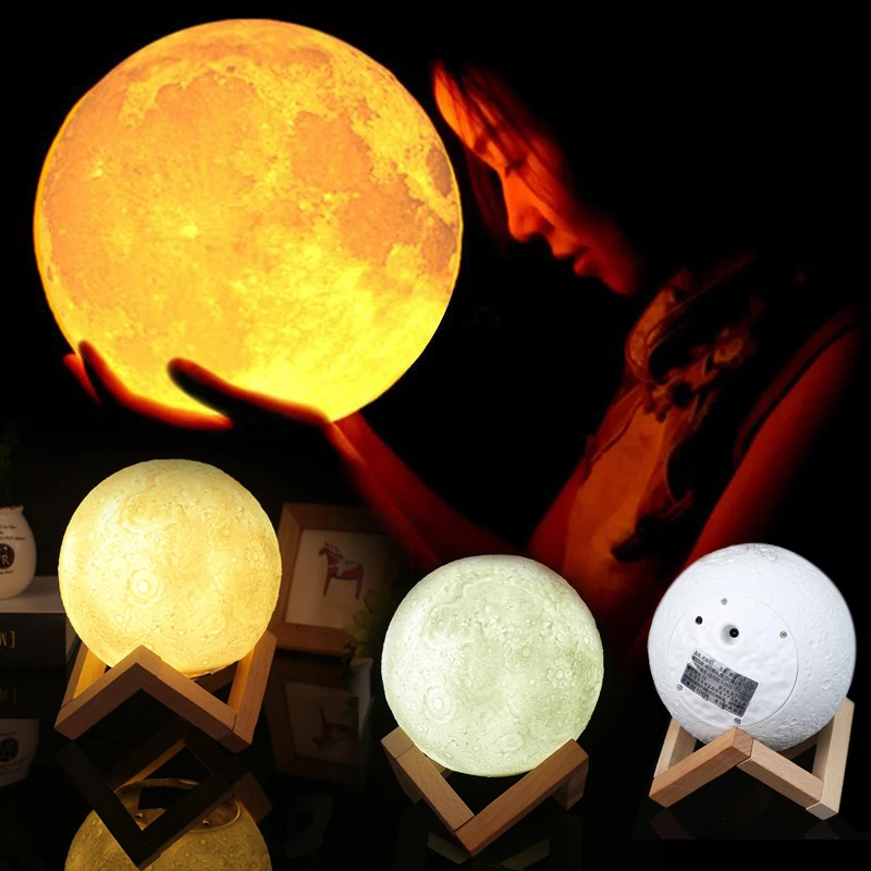 3D Луна ночник печать простая личность лампа-Луна украшения дома подарки