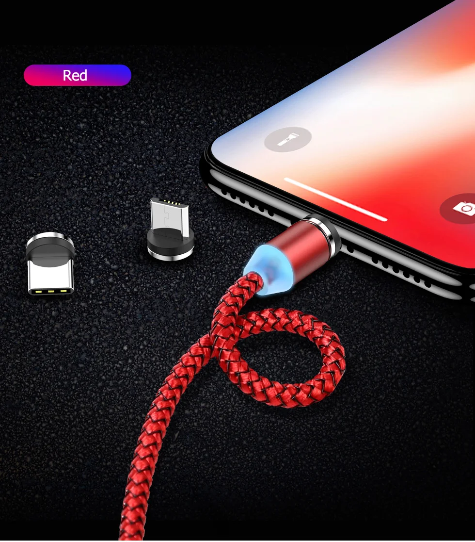 Магнитный Micro usb type C кабель для зарядки данных для iPhone 11 Pro XS Max 7 8 samsung Android 3A провод для быстрой зарядки 1 м 2 м USBC type C