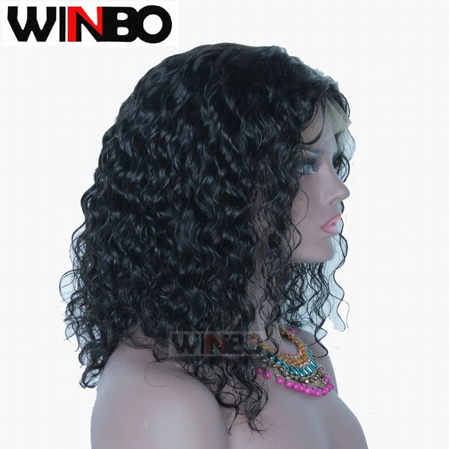 WINBO кудрявые волосы 13x4 кружевные передние человеческие волосы парики для черных женщин предварительно сорванные бразильские волосы remy кружевные передние al парики натуральный цвет