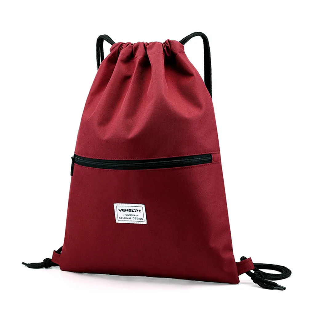 Пляжная сумка для занятий фитнесом, спортивная водонепроницаемая сумка на молнии с карманом, унисекс рюкзак мешок с кулиской worek plecak sznurek