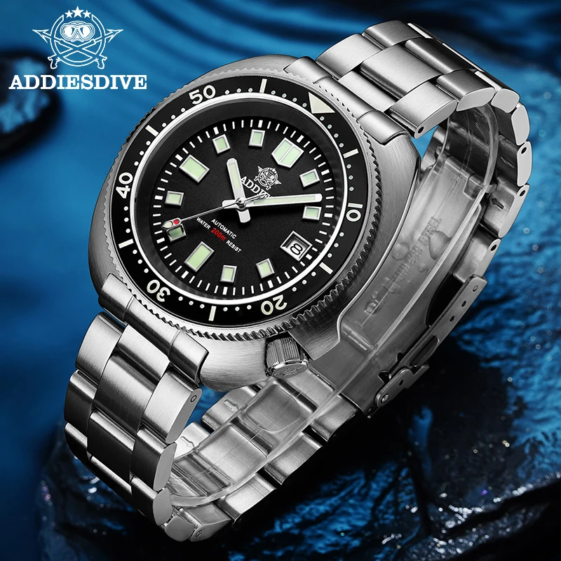 

ADDIES Mechanical automatic diver Sapphire crystal C3 Luminous 200m water resistance mens watch Ceramic ring Diving watch men