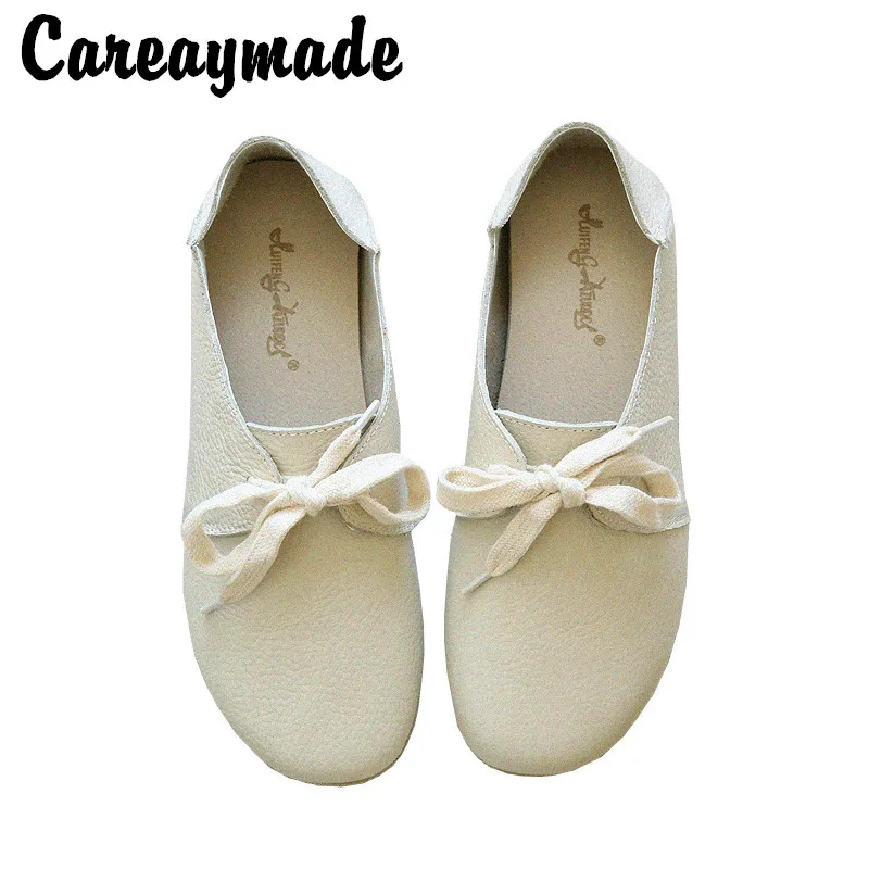 Careaymade-Японские Женские художественные ретро кожаные туфли с круглым носком на