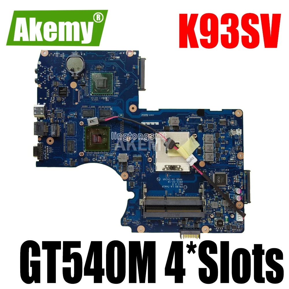 US $89.28 PBL80 LA7441P K93SV GT540M 1GB Mainboard For Asus LA7441P K93SV K93SM K93S K93 X93S X93SV Laptop Motherboard Test 100 OK