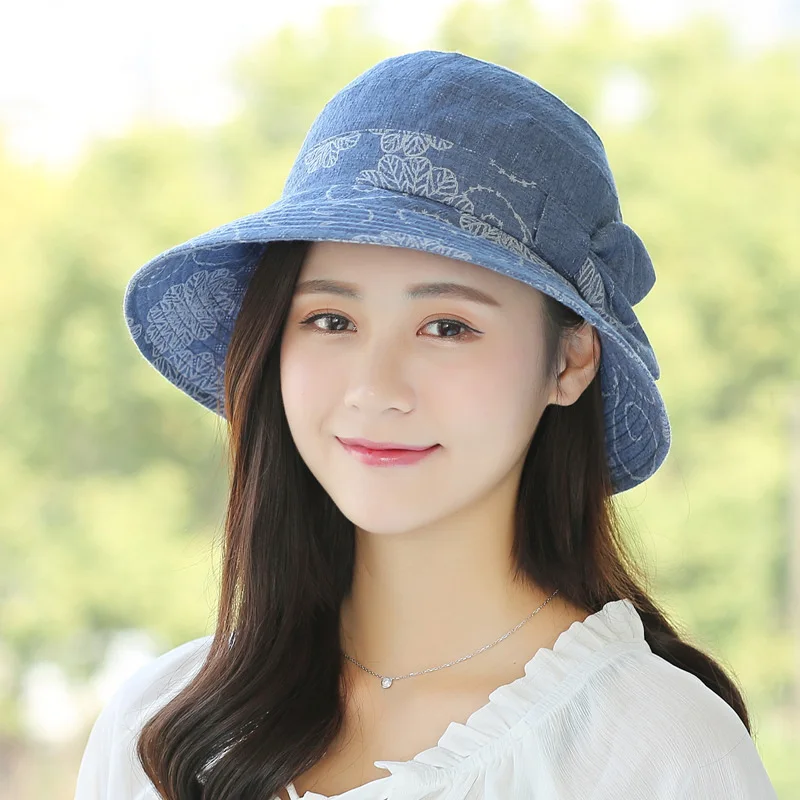 Summer Hat Panama For Women Visor Sun Protection UV Bucket Hat Beach Collapsible Cap beach hat women sun hat