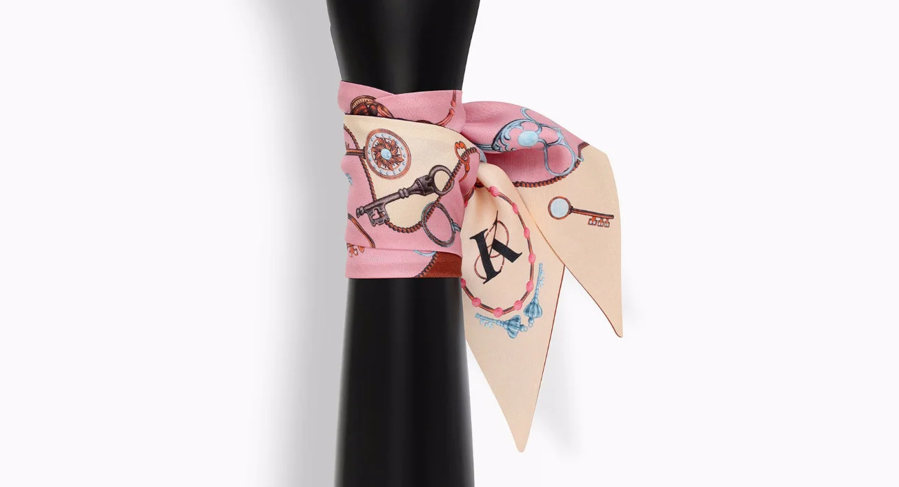 26 букв шарф дизайн принт женский шелковый шарф модный головной платок бренд маленький галстук сумка Тощий Созвездие шарф