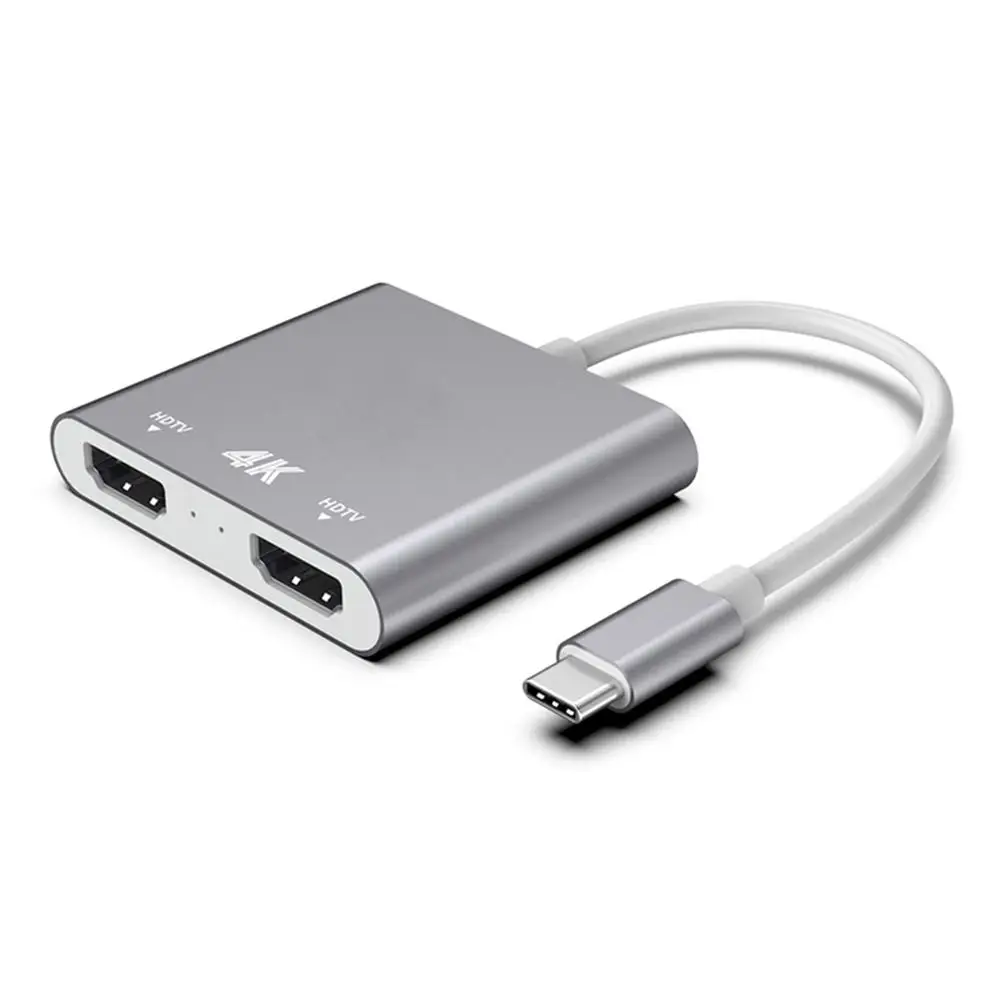 Тип C вход двойной HDMI выход HDMI адаптер type-C до 4K HDMI адаптер HD 4K Мужской HDTV видео адаптер для ноутбука поддержка