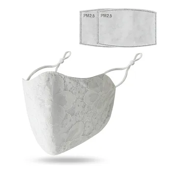 

14 Styles Face Mask With 2 PCS Filters Adult Washable Reusable Floral Printed Lace Protector Adjustable Cotton Face sheild