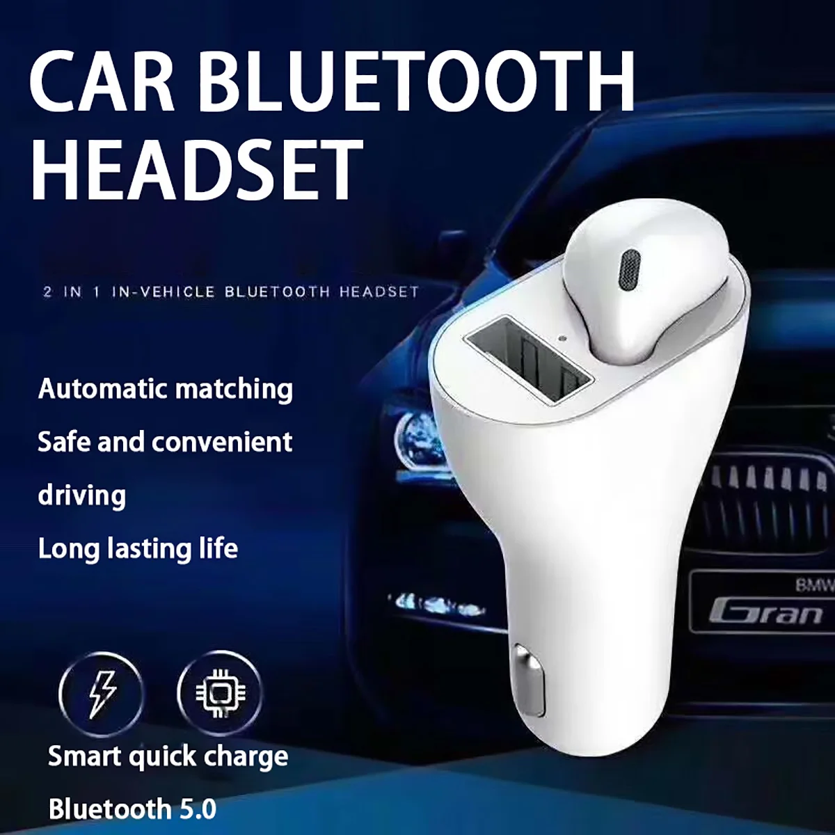 2 в 1 автомобильные беспроводные наушники Bluetooth 5 0 гарнитура USB порт автомобильный
