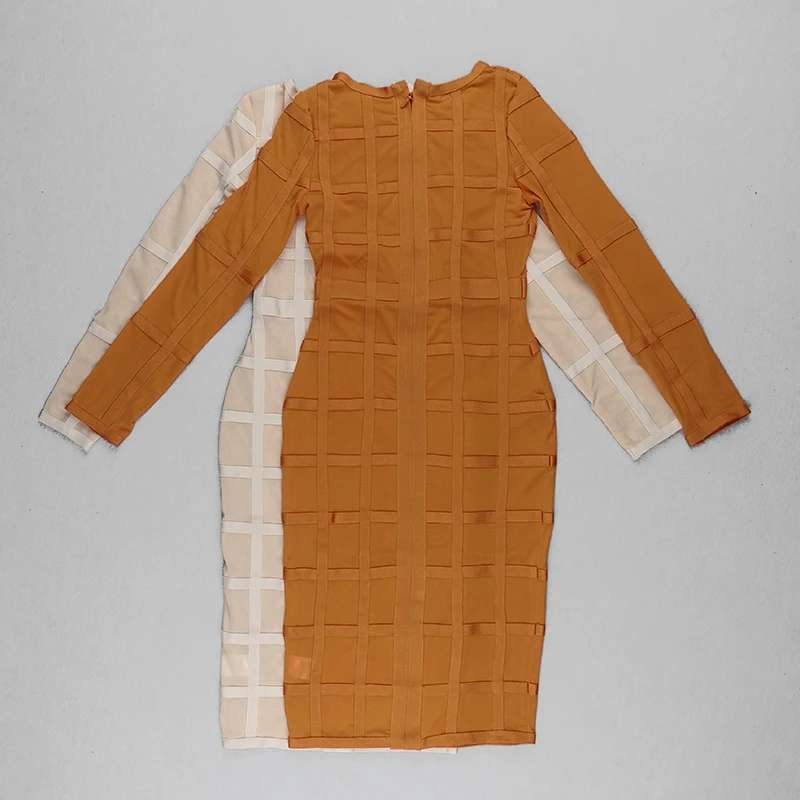 Clearance Sale ! VC Hot Grid Mesh Splicing Long Sleeves Celebrity Party Club Bandage Mini Dress