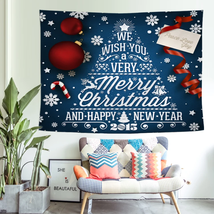 3d Christmas Tree Wall Tapestry Christmas Party Decoration Wall Hanging Tapestry Bed Cover Tablecloth Christmas Tapestry - Цвет: 12