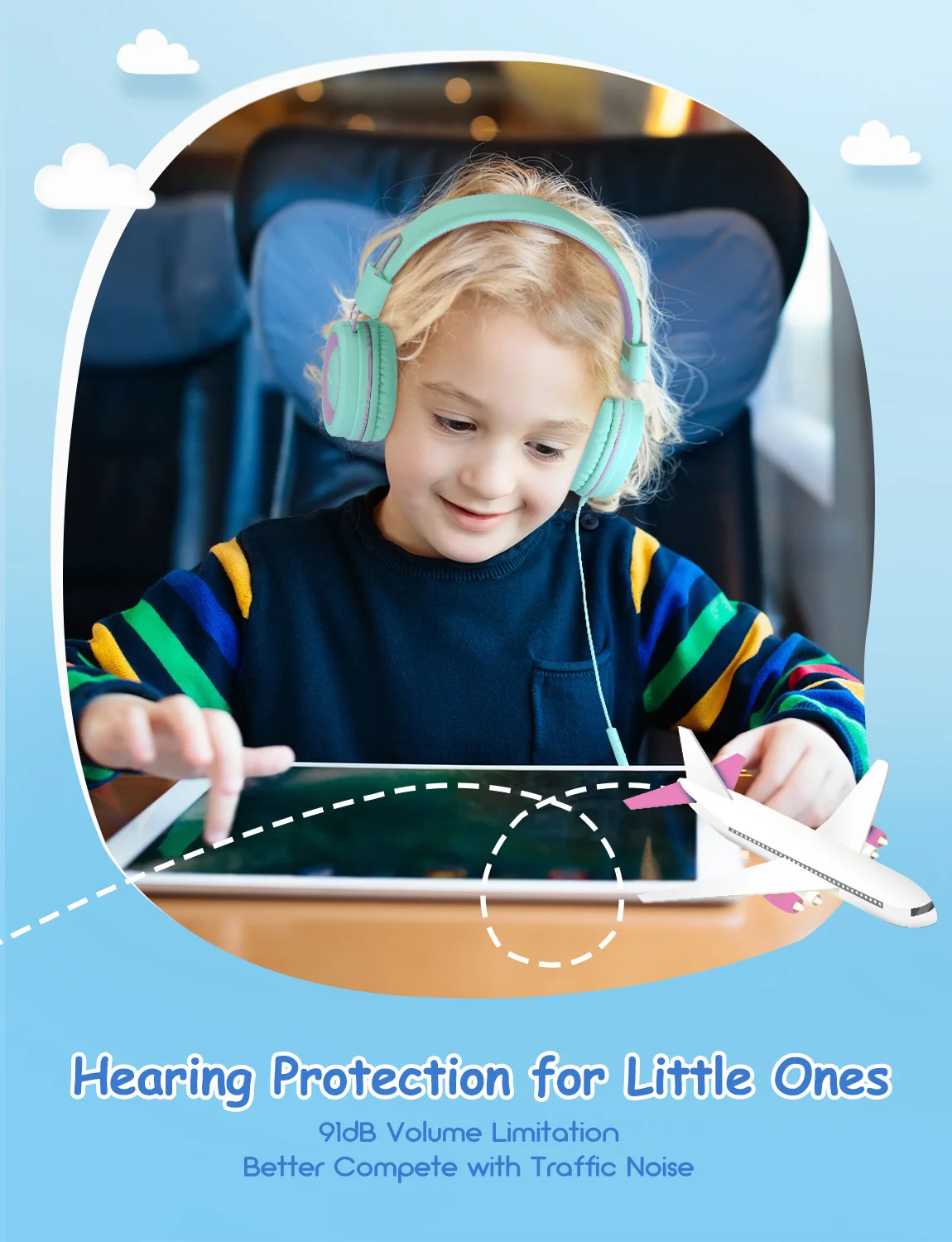 2 Pack Mpow CH8 Kids Headphones Foldable Audio Earphones with 91dB Volume Limiter 3 5mm Audio Jack Children Kid Gifts Headphones