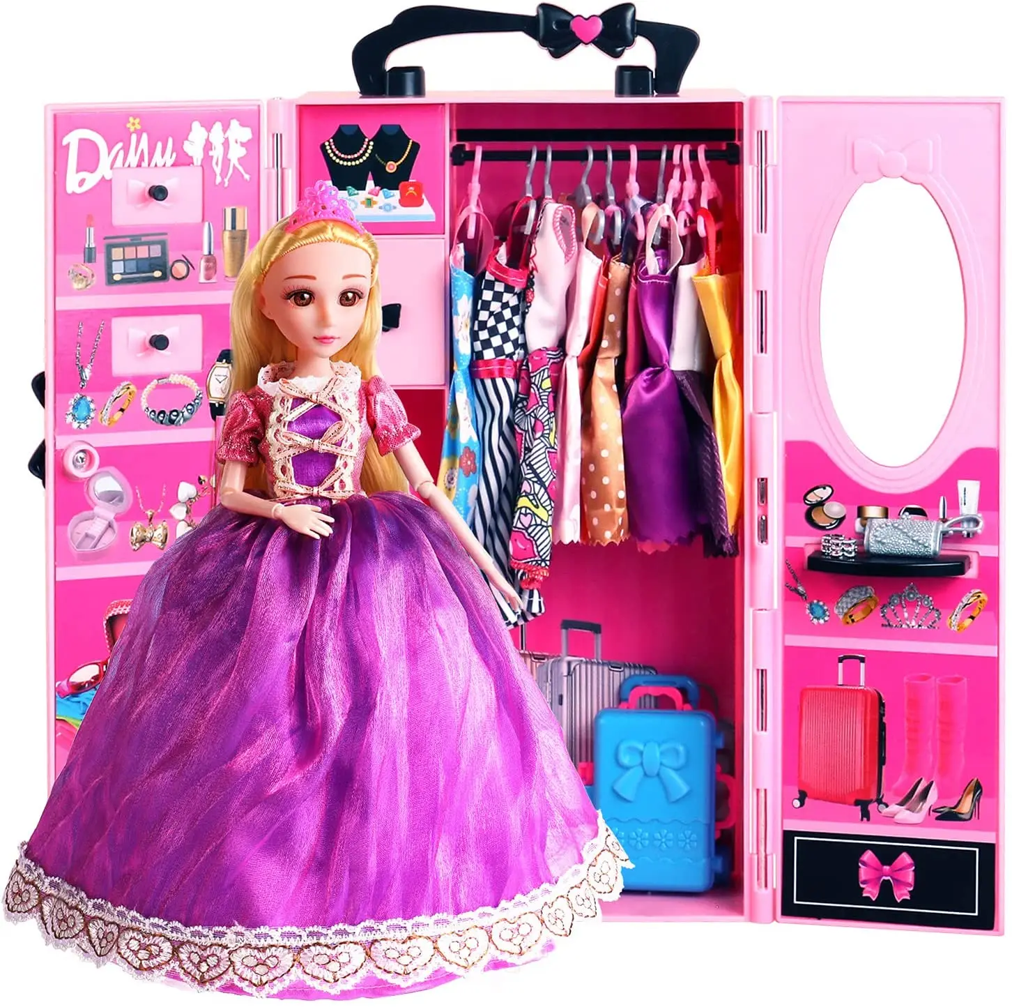 Ucanaan diy casa de bonecas em miniatura boneca armário roupas acessórios  para barbie móveis brinquedos para crianças presente natal - AliExpress