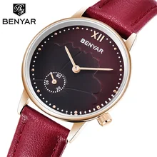 Montre Femme Benyar роскошные женские часы Кварцевые водонепроницаемые кожаные женские часы relog mujer женские часы horloge vrouw