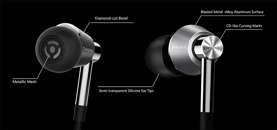 1MORE Headphones LDAC High-Resolution Wireless Sound Quality Isolation of Environmental Noise Triple Driver in-Ear Gamer Headset bluetooth headset