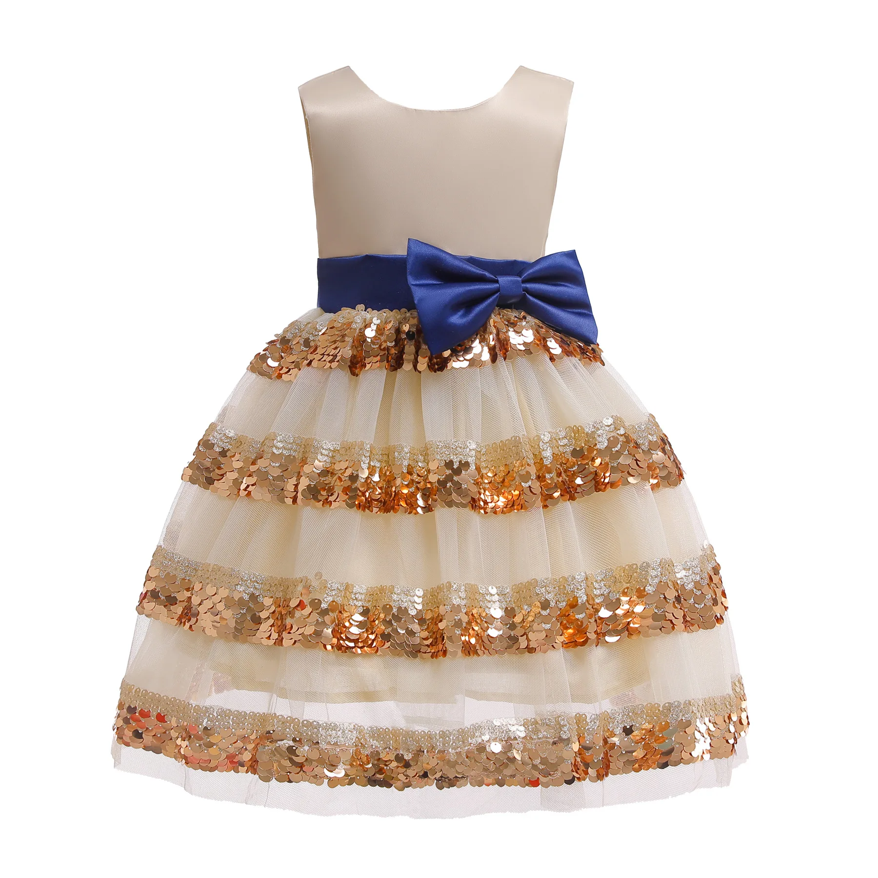 Платья с цветочным узором для маленьких девочек с бантом и поясом; многослойное детское бальное платье с блестками; пышные платья для