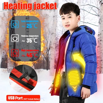 

Outdoor Heating Jacket Children's Warm USB Heating Vest Smart Thermostat Hooded Warm Clothing Motor Fishing Hunting Camping