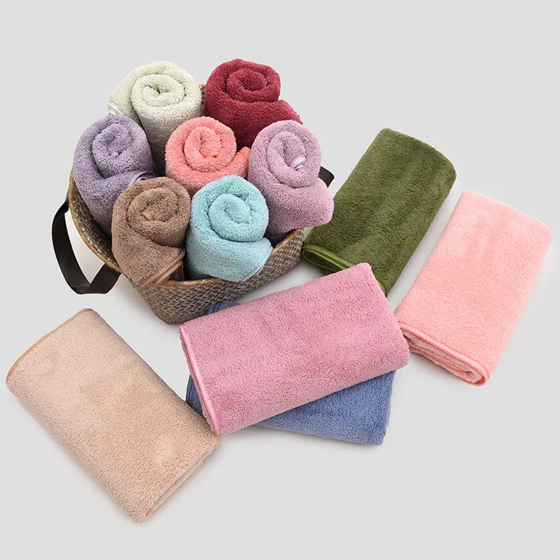 

Thicken Coral Velvet Towel Set Solid Color Super Absorbent Soft Towel Travel Sports Face Hand Swimwear Shower Bath Towel Cloth