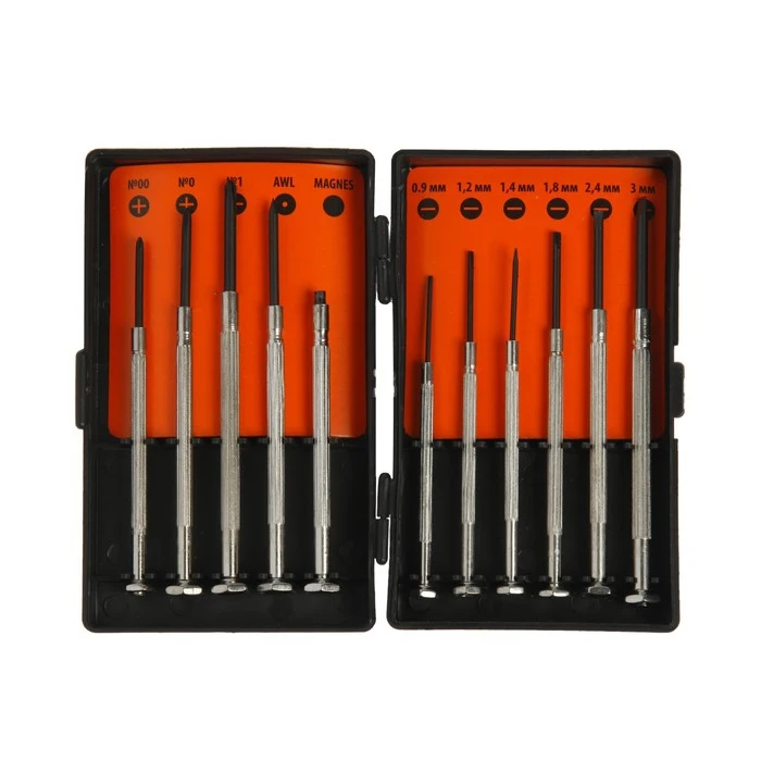 Sparta screwdriver set, for precision work, PH00-0-1, SL0.9-3, 11 pcs and plastic. case 994155 Screwdriver  repair tools hand ► Photo 2/4