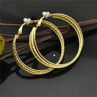 Clip on ear Earrings for women Without piercing Fashion female jewelry Big circle Personalized Round Wholesale Ladies Earrings 2