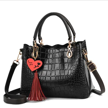 

Cool new 2019 handbag fashion women's bag alligator print European and American bag