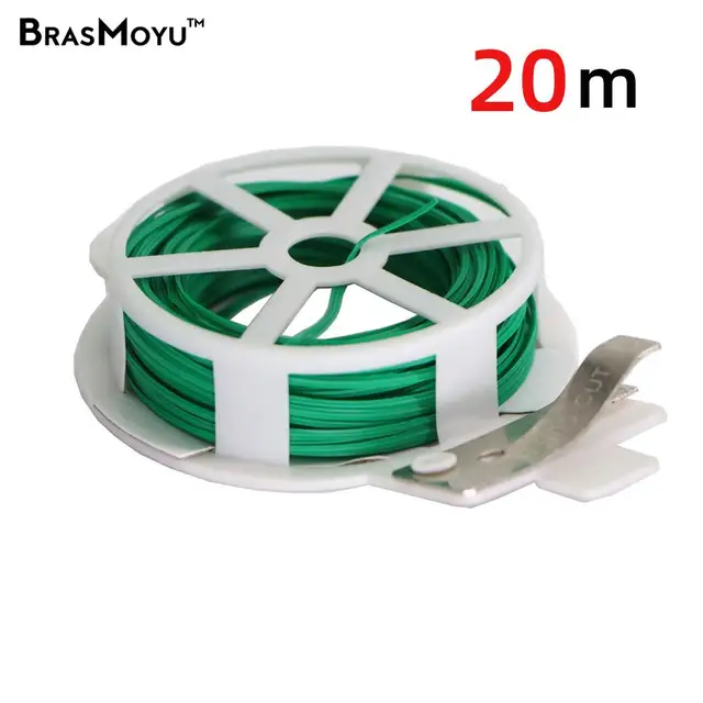 1 Darab Zöld Bevonattal Ellátott Nyakkendőhuzal 20/30/50/100M Vágó Kerti Növény Kötés Zöldség- És Gyümölcsfa Oltó Tartóhoz Rögzített - Image 2