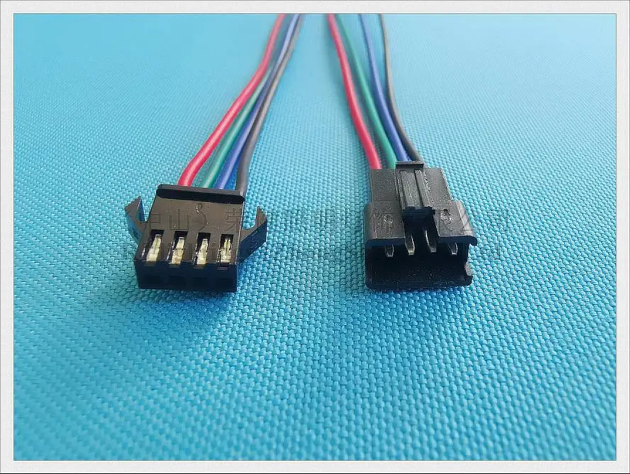 Общие разъем мужской и женский для RGB лампы светодиодные полосы Модуль и другие низкого напряжения (5 В 12 В 24 В) светодиодное освещение 10 см 4