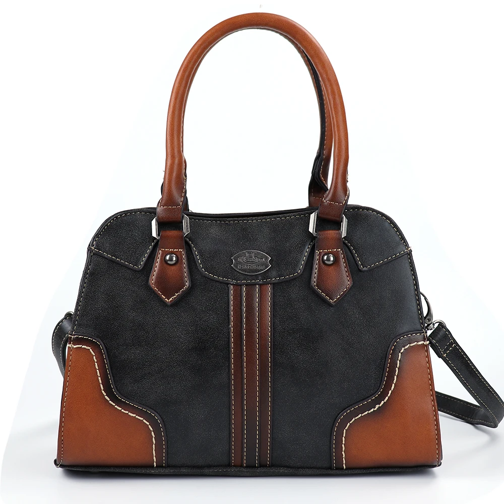 Женские сумки, женские сумки из натуральной кожи, новые роскошные винтажные женские сумки, Большая вместительная сумка на плечо, женская сумка - Цвет: Черный