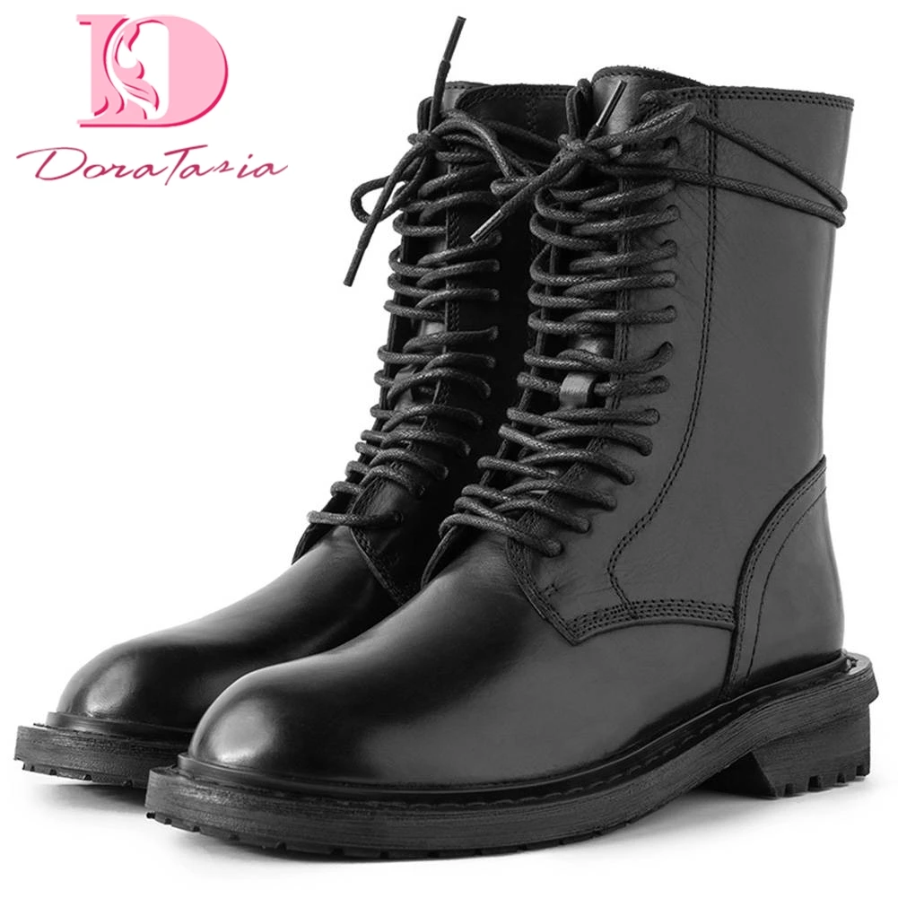 

Doratasia 2020 brand design INS hot soft genuine leather fashion Woman Shoes boots Motorcycles Women ankle Boots female