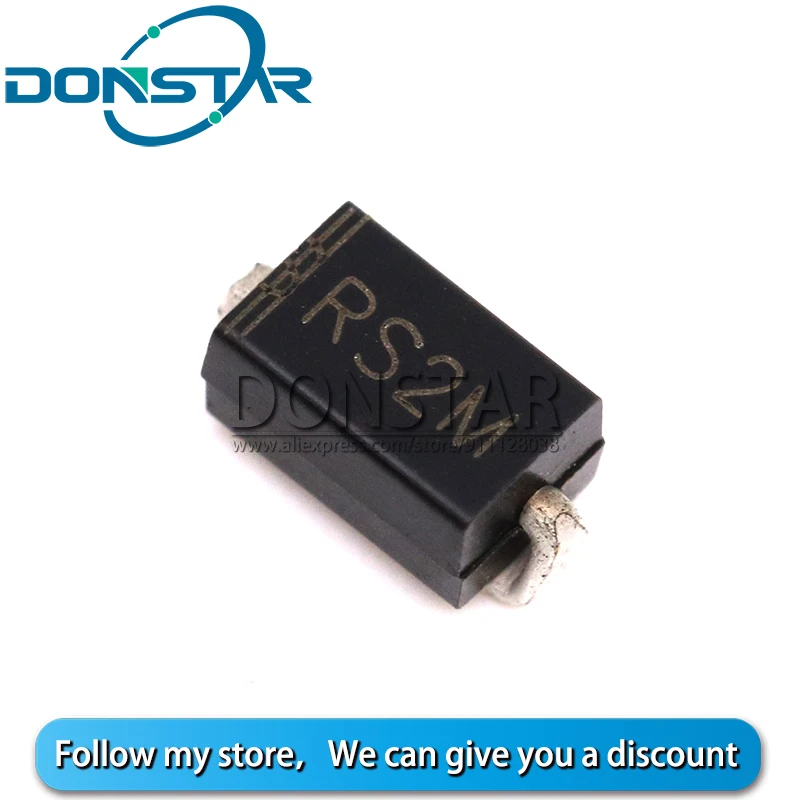 100 шт выпрямительный диод RS2M DO-214 FR207 DO-214AC SMA SMD | Электронные компоненты и