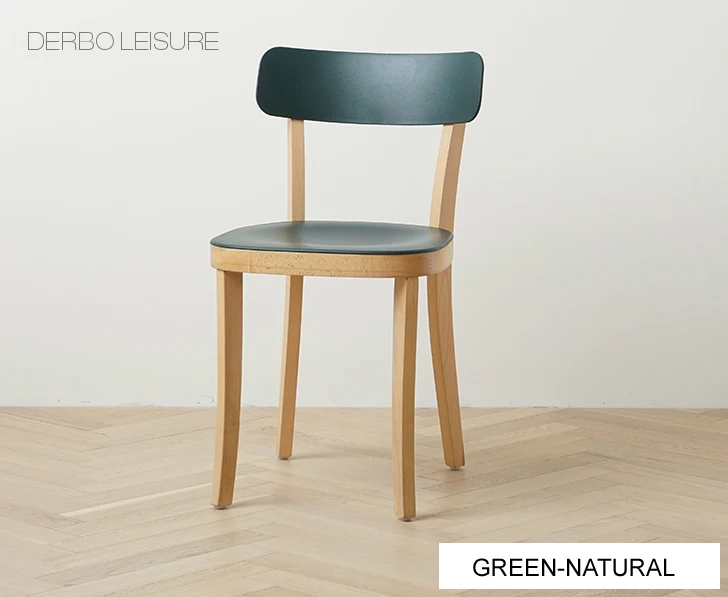Green-Natural Современный классический модный популярный дизайн Лофт твердый бук деревянный красочный PP сиденье столовая в скандинавском стиле хороший боковой деревянный стул 1 шт - Цвет: Green-Natural