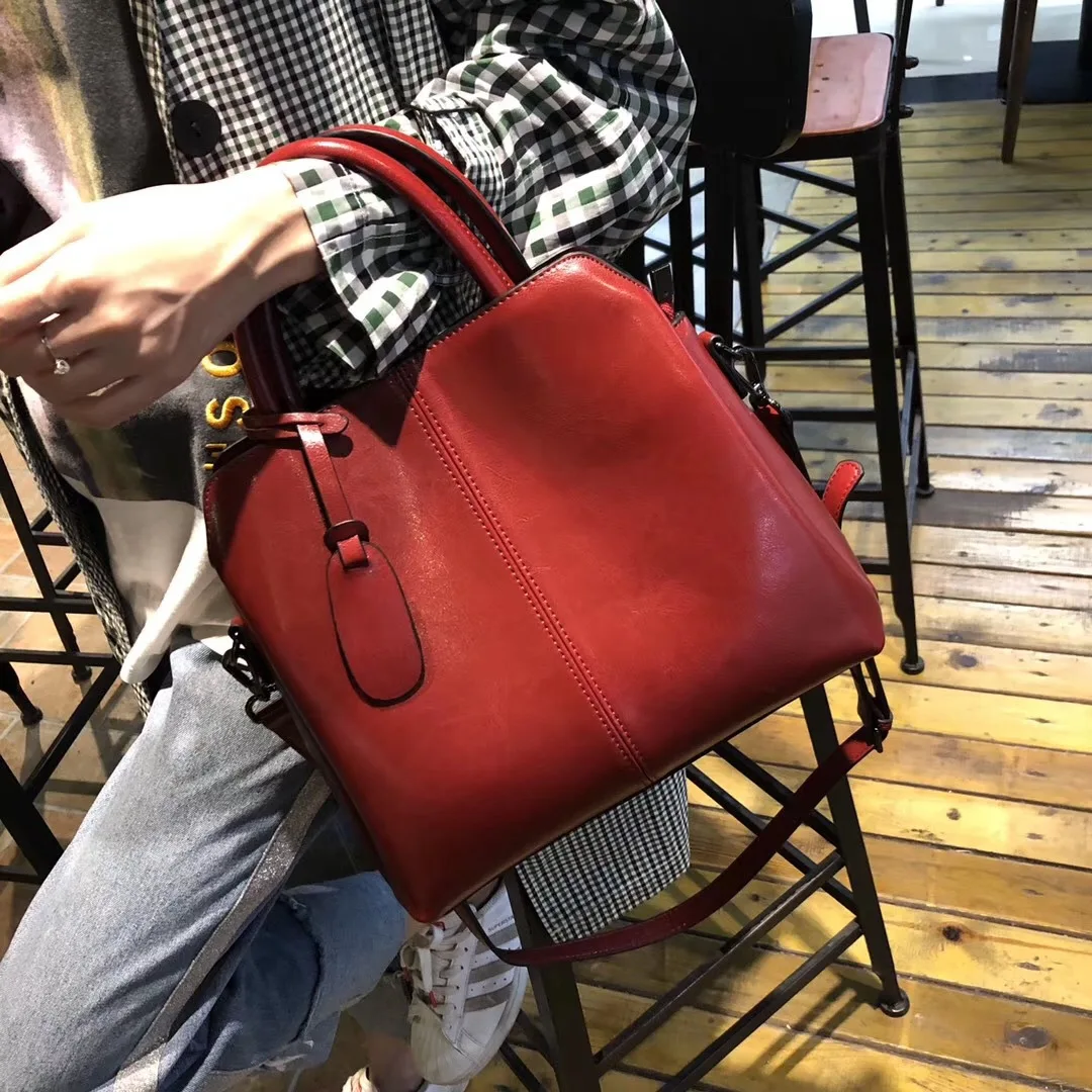 

Autumn And Winter Handbag Women's 2019 New Style Versatile Simple Korean-style Women's Big Bag Soft Leather Textured Vintage Bag