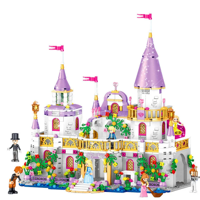 Анна Эльза Принцесса замок из кубиков здание замок Виндзор кирпичи комплект игрушки для девочек день рождения DIY Модель Дети совместимы с
