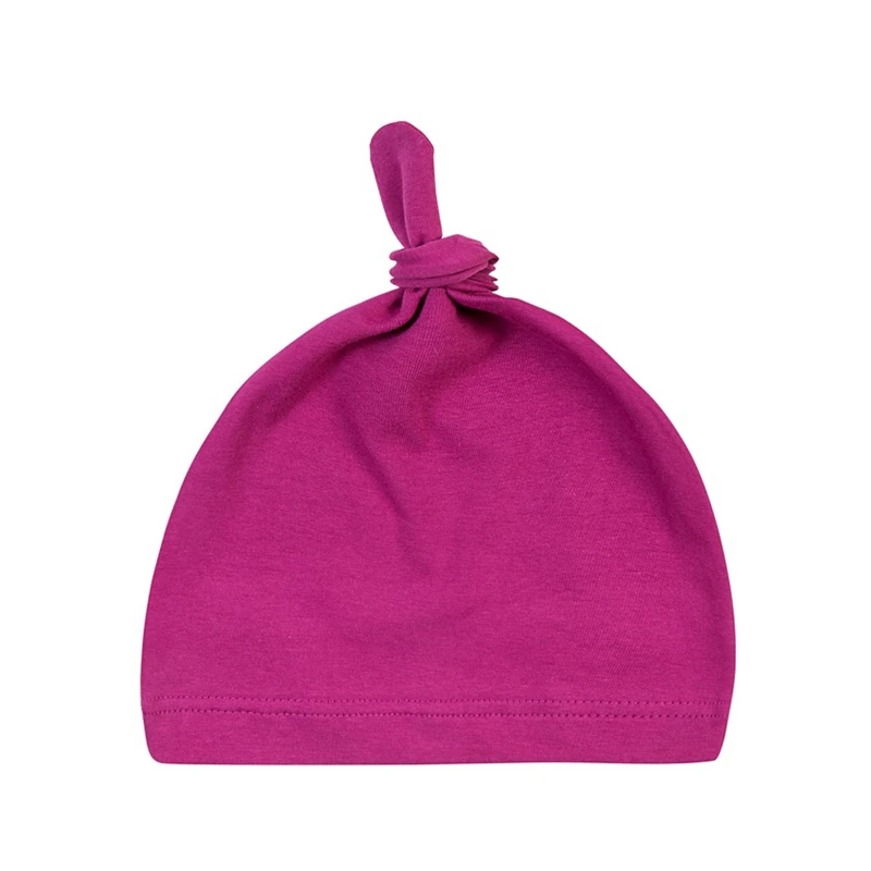 Милая весенне-Осенняя детская хлопковая шапка с бантом, шапочки-бини для малышей, шапка s для мальчиков и девочек, одноцветная теплая зимняя детская шапка для новорожденных - Цвет: 8