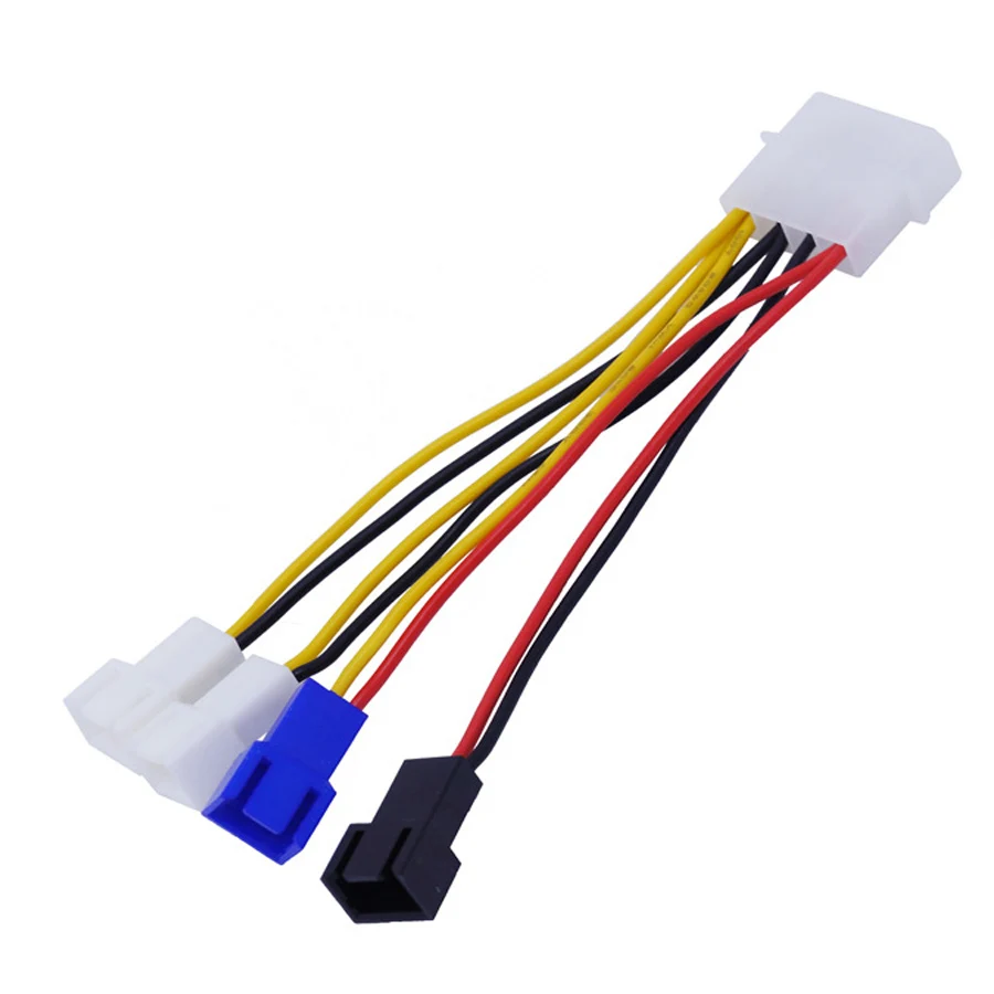 IDE 4Pin Molex To 4 Port 3Pin Computer Fan Power Supply Cable 2-port 12V 7V 5V Speed Reduction Lines Deceleration Cord 22AWG | Компьютеры