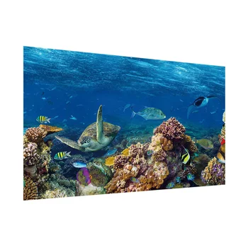 

1 Sheet of Sticker Waterproof Creative Durable Vivid Decorative Wall Poster Aquarium Background Fish Tank Sticker for Room Home