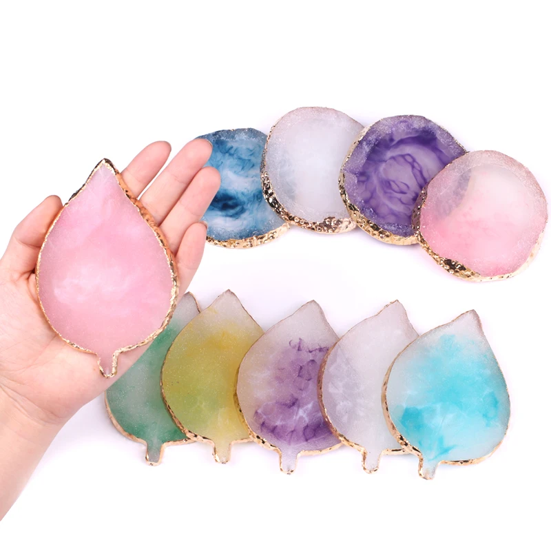 

1Pcs Natural Resin Stone Nail Color Display Palette Acrylic UV Gel Polish Cream Foundation Mixing Pallet Manicure Nail Art Tools