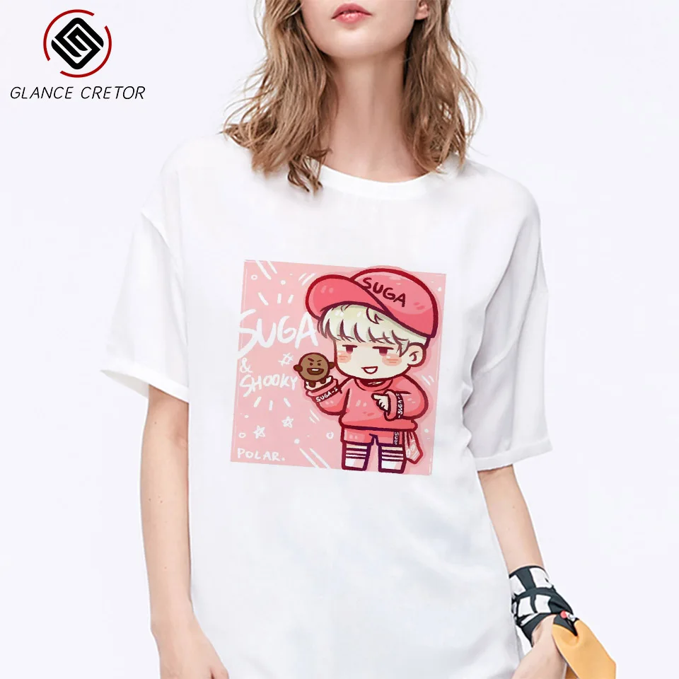 Милая уличная футболка JIMIN V JUNGKOOK топ мужские корейские футболки Летние