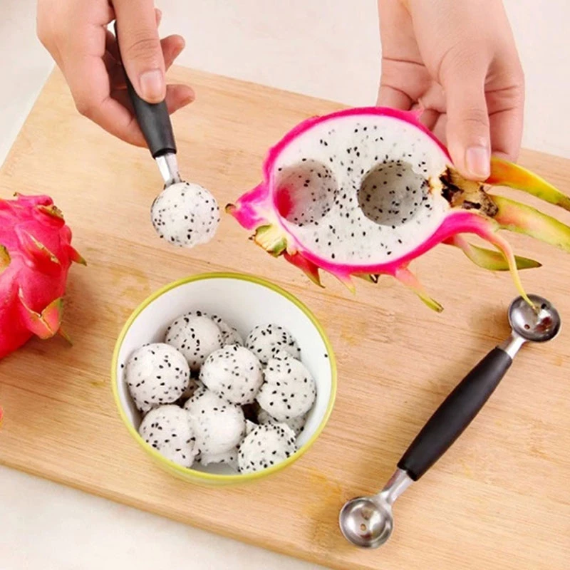 

Dual Use Creative Ice Cream Dig Ball Scoop DIY Assorted Cold Dishes Tool Spoon Baller Watermelon Fruit Carving Knife Cutter