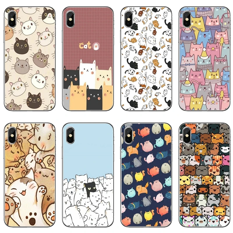 Korean cat pattern Silicone Phone Case For Huawei P30 P20 Pro P10 P9 P8 Lite Y5 Y6 Y7 Y9 Prime P Smart Plus 2018 2019 | Аксессуары для