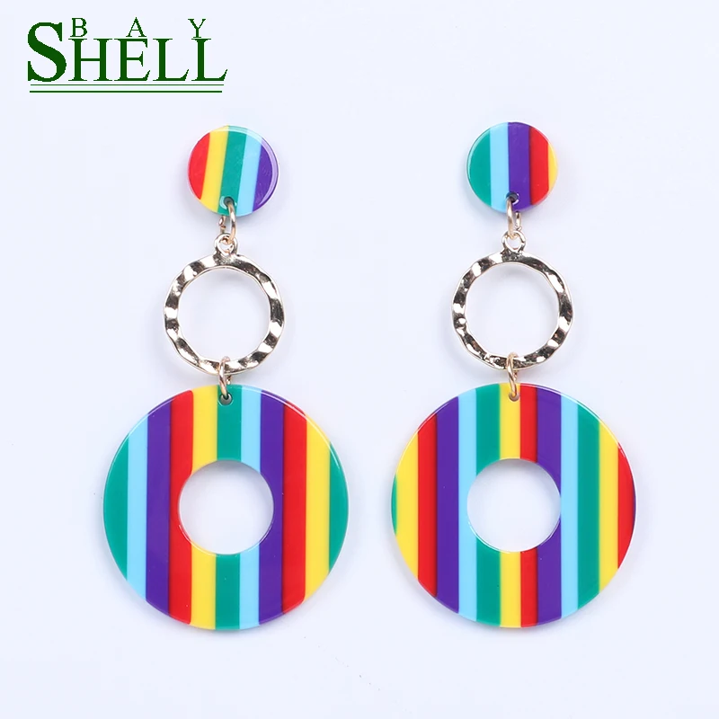 Женские Висячие серьги Shell Bay богемные длинные геометрической формы вечерние