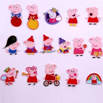 

Peppa Pig Embroidery Clothes Stickers Cartoon Iron on Cloth Patch Sewing Patches DIY Dress hat Applique Decoration Accessories
