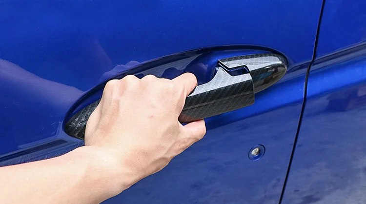 Наклейки из углеродного волокна дверная ручка крышки отделка наклейки автомобильные аксессуары для Honda Jazz Fit GK5