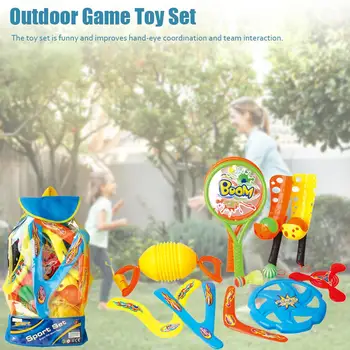 

Children's sports toys 4 in 1 set outdoor leisure fitness parent-child interactive toys entertainment games