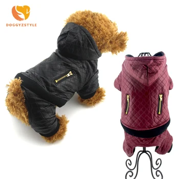 

Dog Jumpsuit Winter Leather Pet Clothes Warm Padded Pets Hoodies Coat Puppy Cat Costumes For Small Dogs S-XL DOGGYZSTYLE