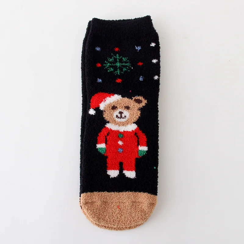 Рождественские носки; теплые бархатные толстые носки ярких цветов; бархатные носки кораллового цвета; носки в подарок на Рождество - Цвет: 2