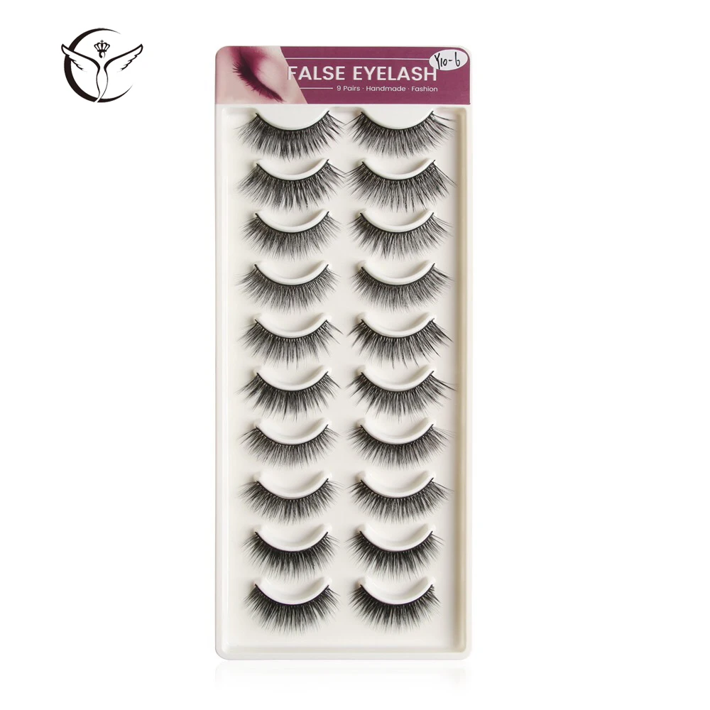 CLOTHOBEAUTY, накладные ресницы, 10 пар, мягкие, ручная работа, натуральные, длинные, толстые, многоразовые, накладные ресницы, наращивание для макияжа - Цвет: CLO-Y10-06