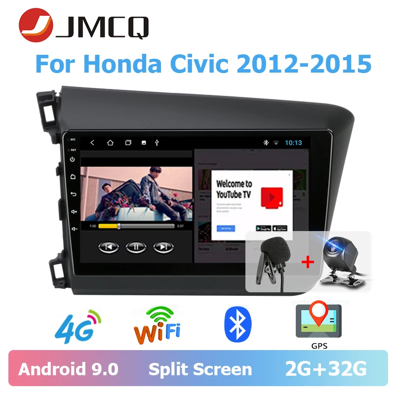 Автомагнитола JMCQ для Honda Civic 2012 2015 мультимедийный видеоплеер с раздельным экраном