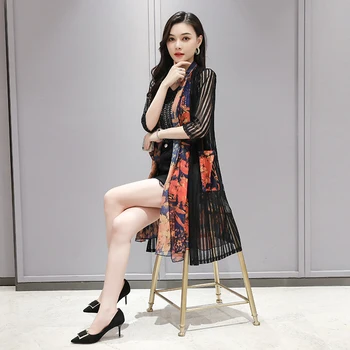 

Collaosed chiffon is prevented bask in clothes out fairy long coat new ultra thin paragraph cardigan wrap around with a shawl