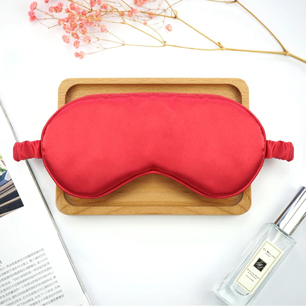 only red mask Чистый шелк Двусторонняя затеняющая маска для век, маска для сна, повязка на глаза, повязка на глаза, тени для век, здоровье, сон, экран против света - Цвет: only red mask