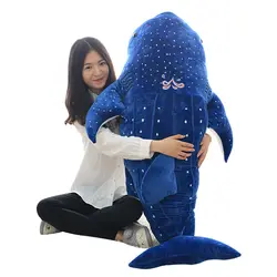 Милый мультфильм синий кит 55/75/100/125 см большая плюшевая креативная игрушка милый голубой кит Белая Акула заполнены плюшевые мягкие игрушки